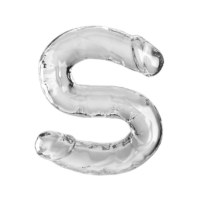 KING COCK DOUBLE TROUBLE DOUBLE GODE 46 CM TRANSPARENT — vue détaillée