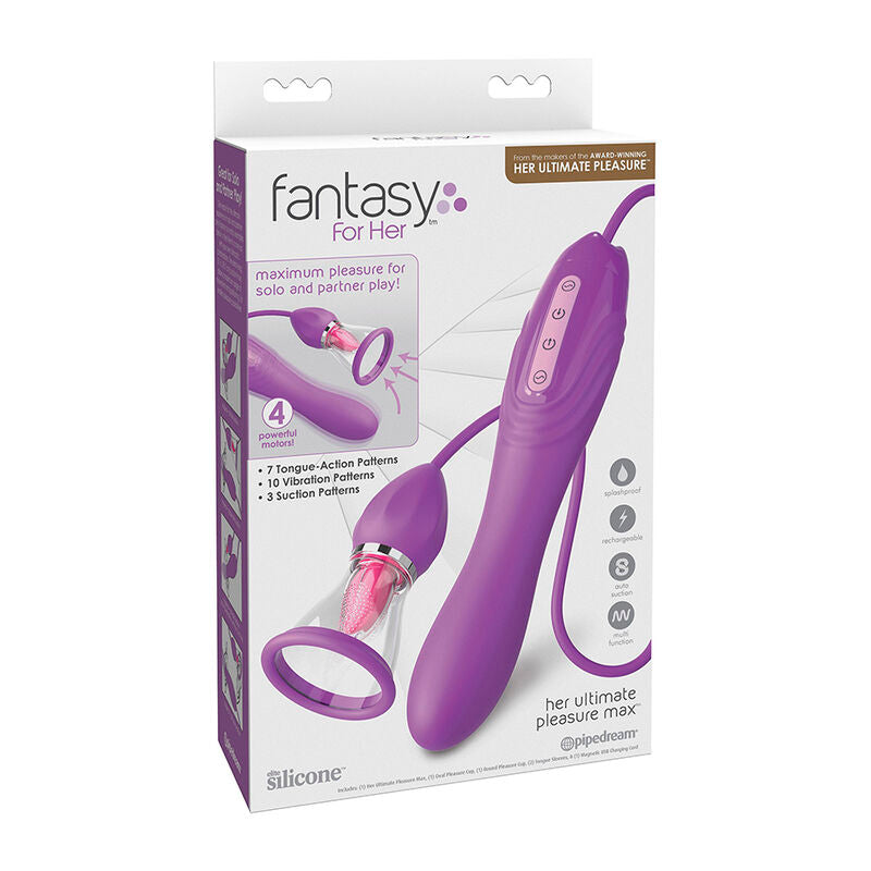 FANTASY FOR HER TUYAU D'ASPIRATION MAXIMUM ULTIME PLAISIR LANGUE STIMULAN... — accessoires inclus