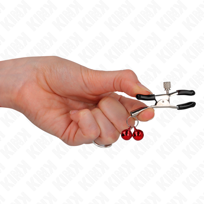 KINK NIPPLE GRIP Pince À Meton Double Cloche Rouge 6 Cm — vue arrière