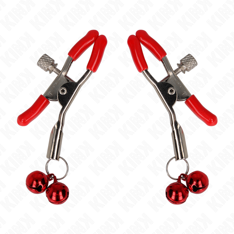 KINK NIPPLE GRIP Pince À Meton Double Cloche Rouge Rouge 6 Cm — vue détaillée