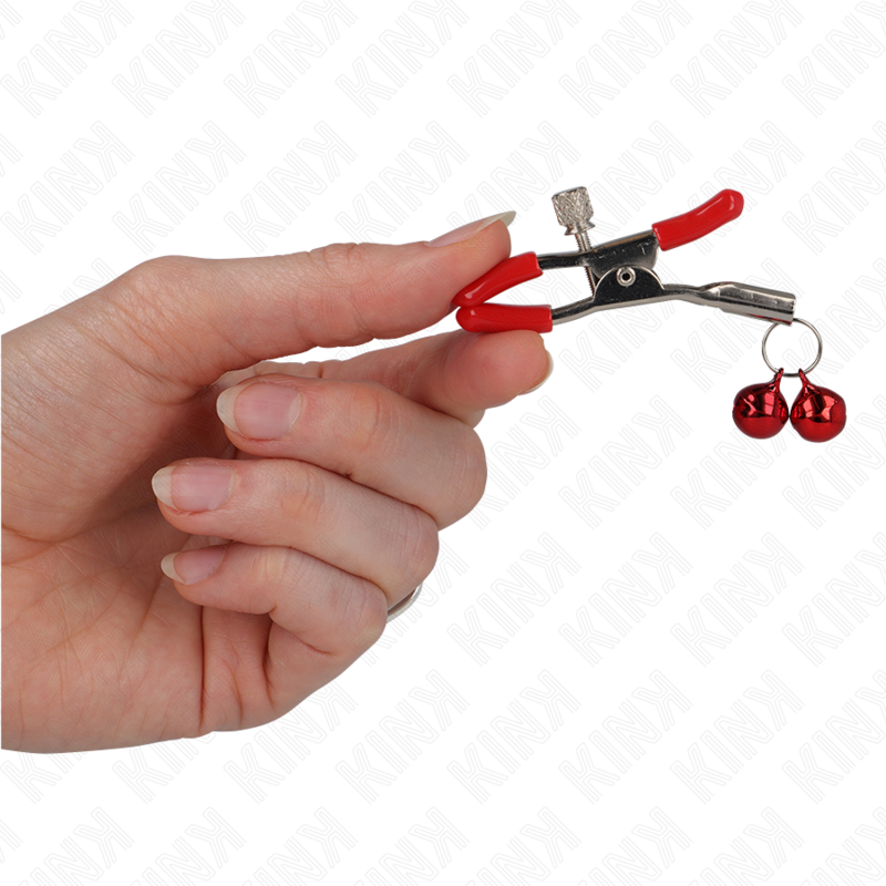 KINK NIPPLE GRIP Pince À Meton Double Cloche Rouge Rouge 6 Cm — vue alternative