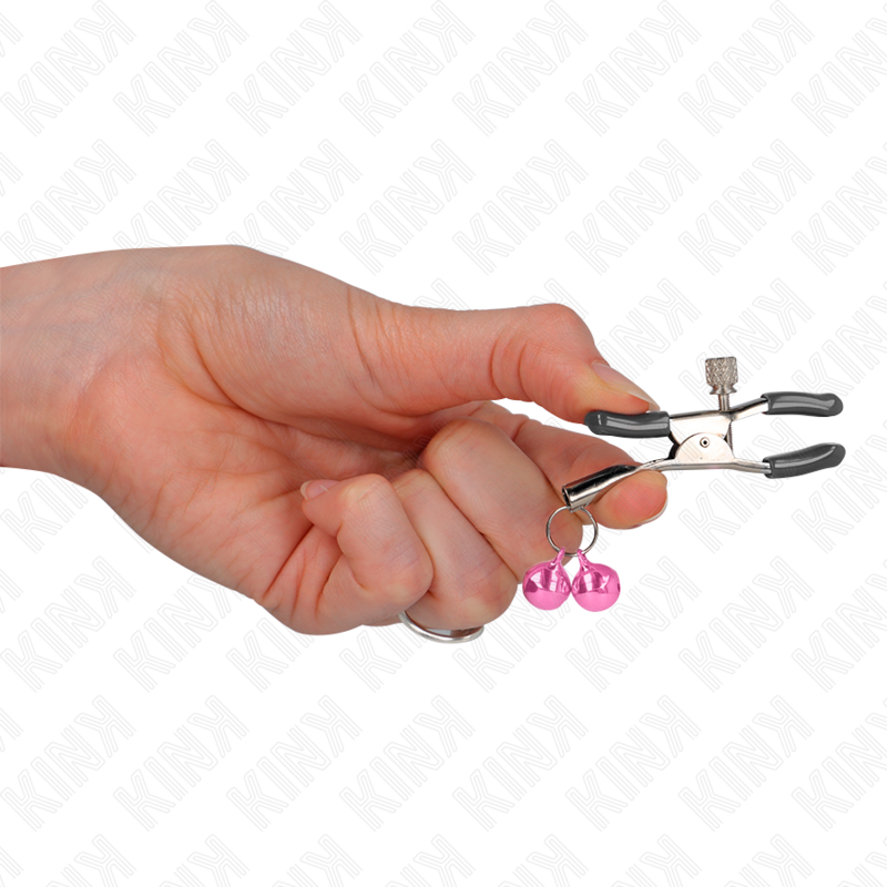 KINK NIPPLE GRIP Pince À Meton Double Cloche Rose 6 Cm — vue arrière