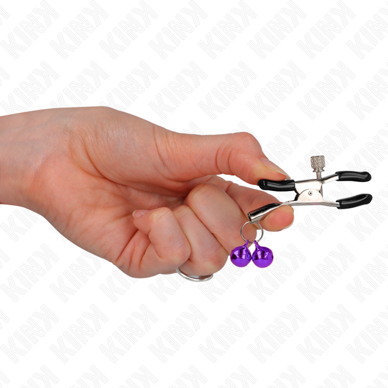 KINK NIPPLE GRIP Pince À Meton Double Cloche Violet 6 Cm — vue arrière