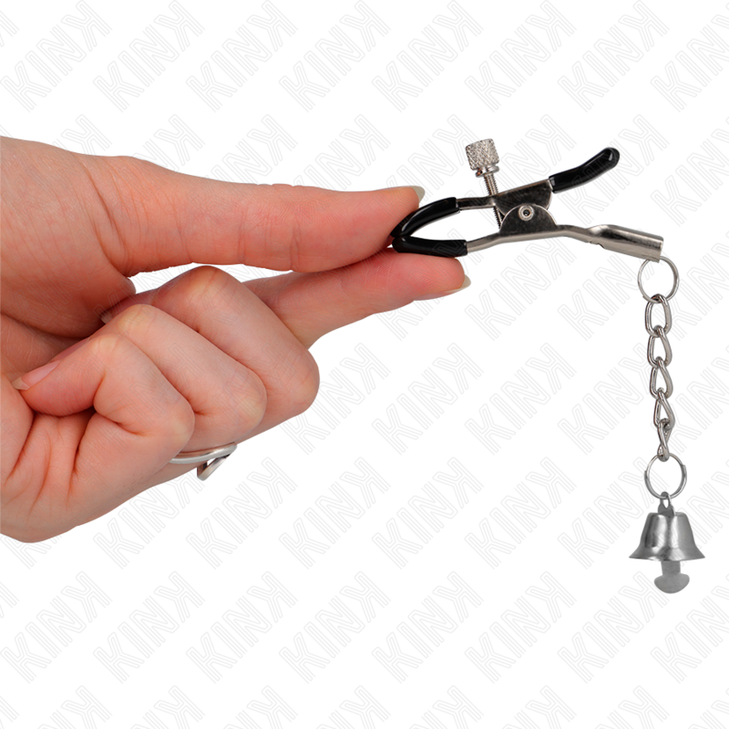 KINK NIPPLE GRIP Pinces À Téléton Pendentif Cloche Argent 6 Cm — vue arrière