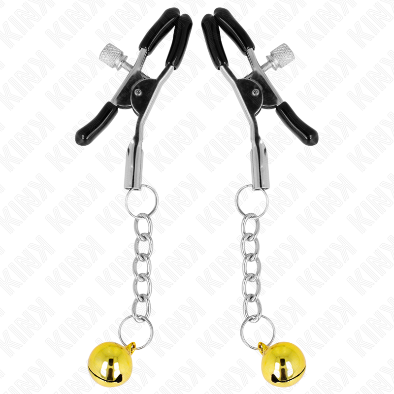 KINK NIPPLE GRIP Pinces À Meton Pendentif Jingle Bell Or 6 Cm — vue détaillée