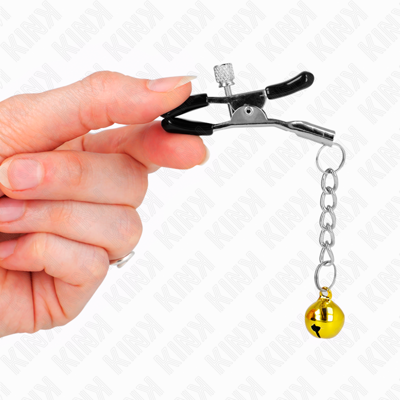 KINK NIPPLE GRIP Pinces À Meton Pendentif Jingle Bell Or 6 Cm — vue arrière