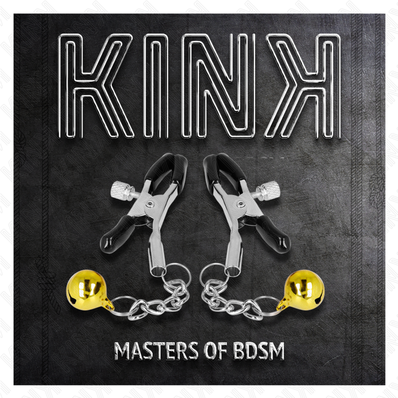 KINK NIPPLE GRIP Pinces À Meton Pendentif Jingle Bell Or 6 Cm — accessoires inclus