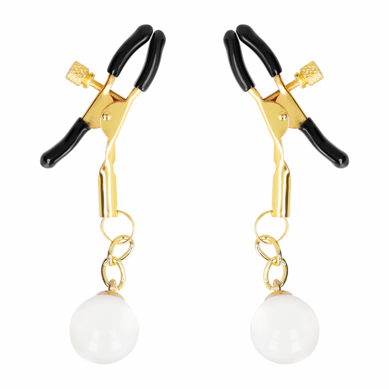 KINK NIPPLE GRIP Pinces À Meton Billes Verre Or 6 Cm — vue détaillée
