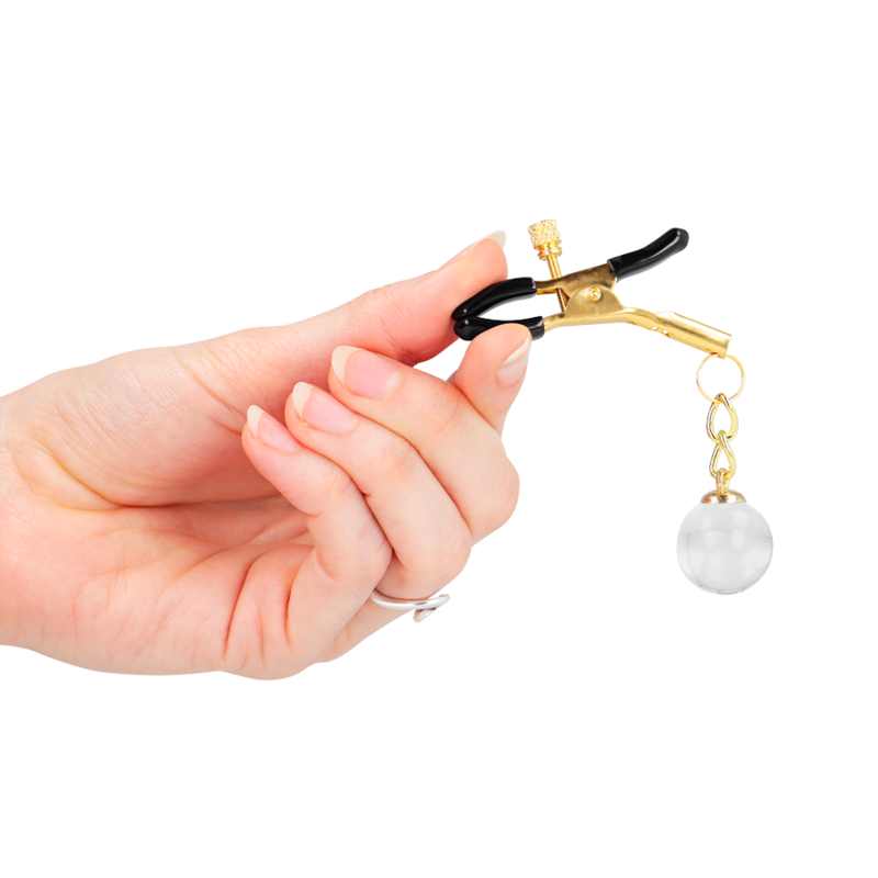 KINK NIPPLE GRIP Pinces À Meton Billes Verre Or 6 Cm — vue arrière