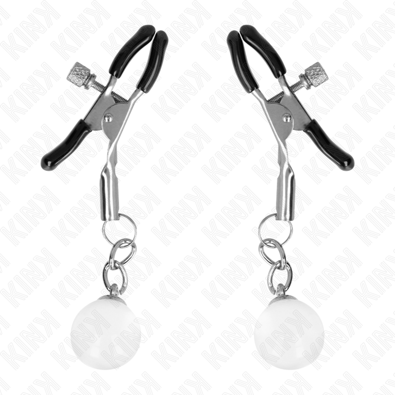 KINK NIPPLE GRIP Pinces À Meton Billes Verre Argent 6 Cm — vue détaillée