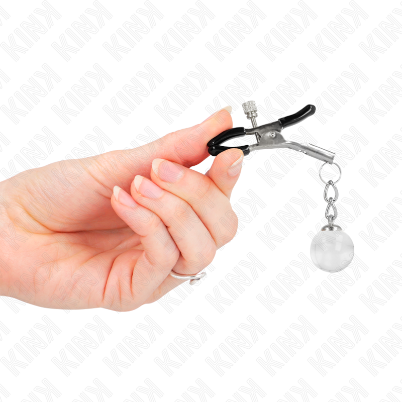 KINK NIPPLE GRIP Pinces À Meton Billes Verre Argent 6 Cm — vue arrière