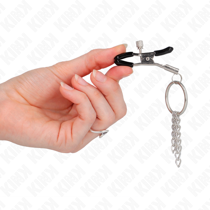 KINK NIPPLE GRIP Pince A Meton O Ring Petite Chaine Argent 6 Cm — vue arrière