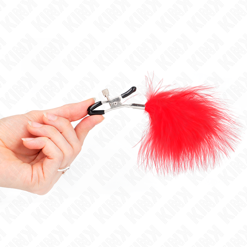 KINK NIPPLE GRIP Pince À Meton Plume Rouge 7 Cm — vue arrière