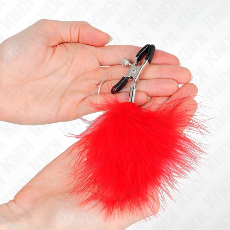 KINK NIPPLE GRIP Pince À Meton Plume Rouge 7 Cm — vue alternative