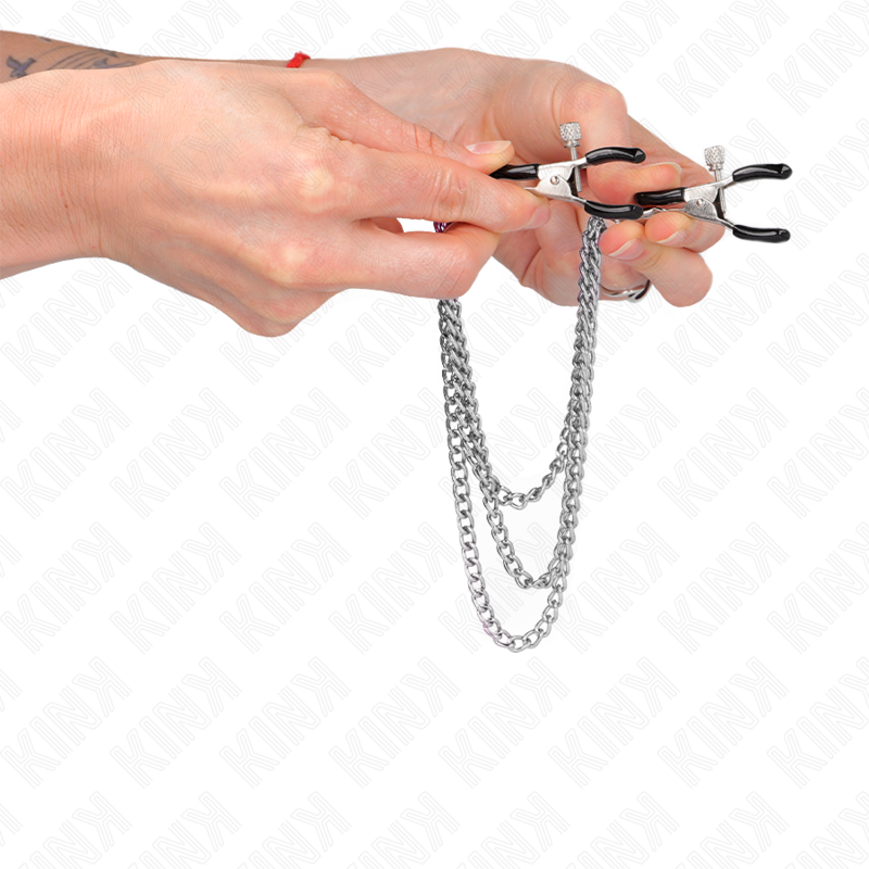 KINK NIPPLE GRIP Pinces À Metelier 3 Chaînes Argent 20/23/28 Cm — vue arrière