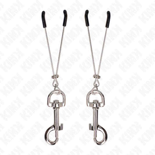 KINK NIPPLE GRIP Pince À Meton Crochet Fin Argent 7 Cm - Aura Intime
