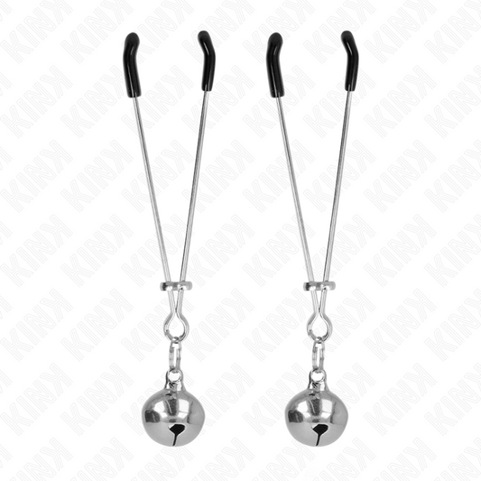 KINK NIPPLE GRIP Pinces À Téléphone Mince Cloche Argent 7 Cm - Aura Intime