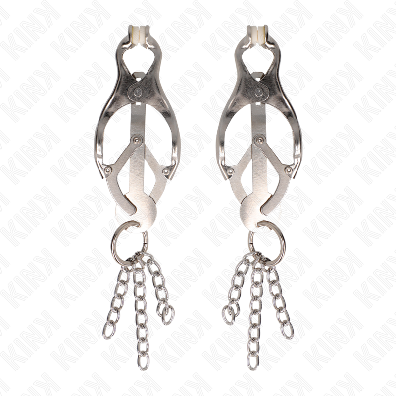 KINK NIPPLE GRIP Pinces À Metelles Trèfle Japonais Petites Chaînes Argent — vue détaillée