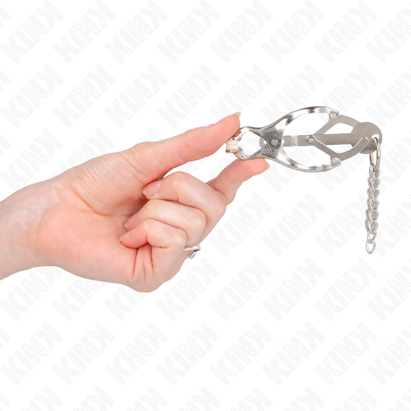 KINK NIPPLE GRIP Pinces À Metelles Trèfle Japonais Petites Chaînes Argent — vue arrière