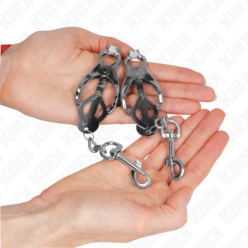 KINK NIPPLE GRIP Pinces À Metelles Trèfle Japonais Crochets Argent — vue alternative