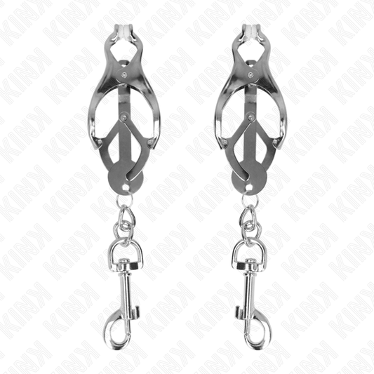 KINK NIPPLE GRIP Pinces À Metelles Trèfle Japonais Crochets Argent - Aura Intime