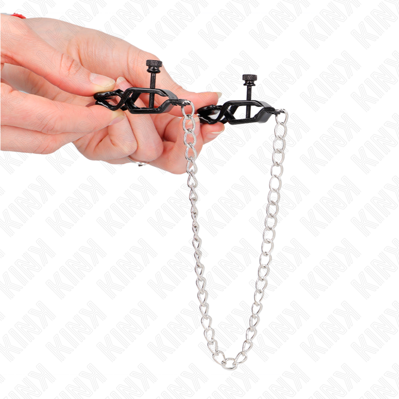 KINK NIPPLE GRIP Pinces À Tamelon Chaîne Plate Argent 30 Cm — vue arrière