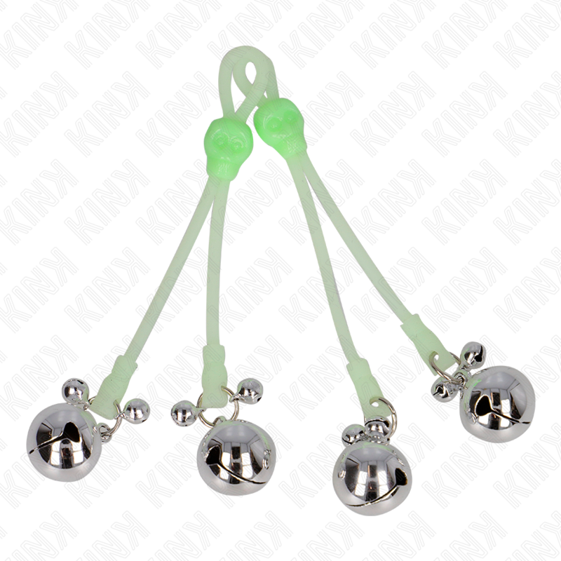 KINK NIPPLE GRIP Pinces À Teton Lumineuses Crâne Anneau Cloches Réglables ... - Aura Intime