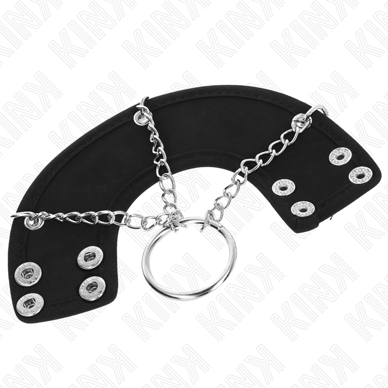 KINK RING POWER Anneau Pénis Chaîne 4 Cm 7 Cm Métal Ceinture Cuir — vue arrière
