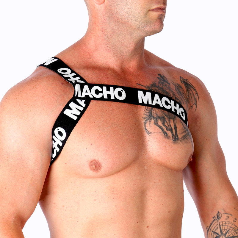 MACHO UNDERWEAR Harnais Romain Blanc S/M - Aura Intime