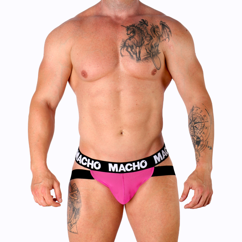 MACHO UNDERWEAR Mx28Fr Jock Rose Fluo S — accessoires inclus