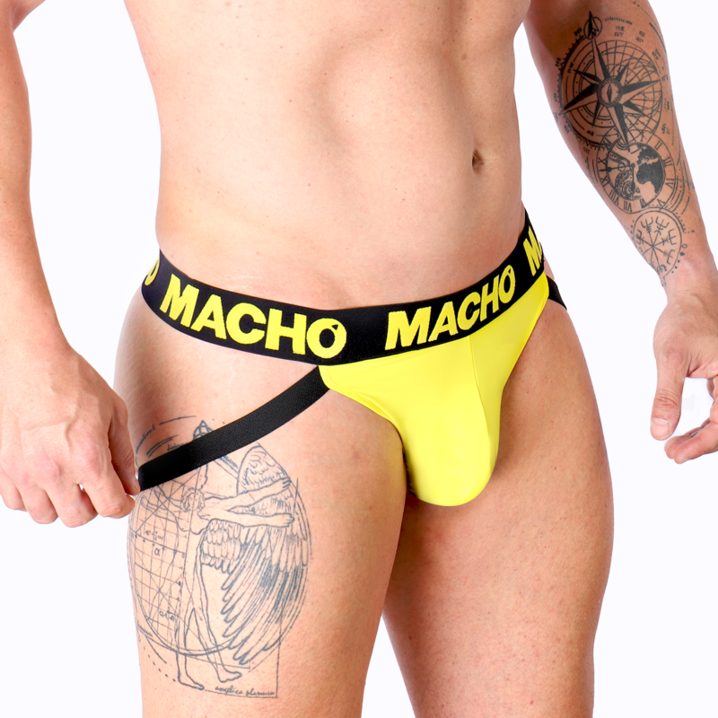 MACHO UNDERWEAR Mx25A Jock Lycra Jaune M — vue détaillée
