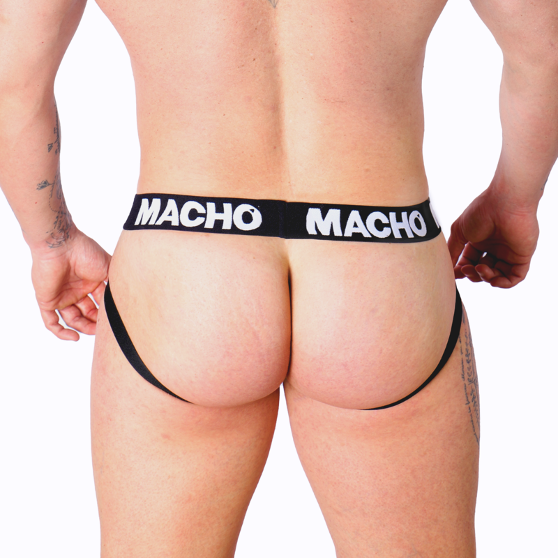 MACHO UNDERWEAR Mx26X1 Jock Grid Blanc L — vue arrière