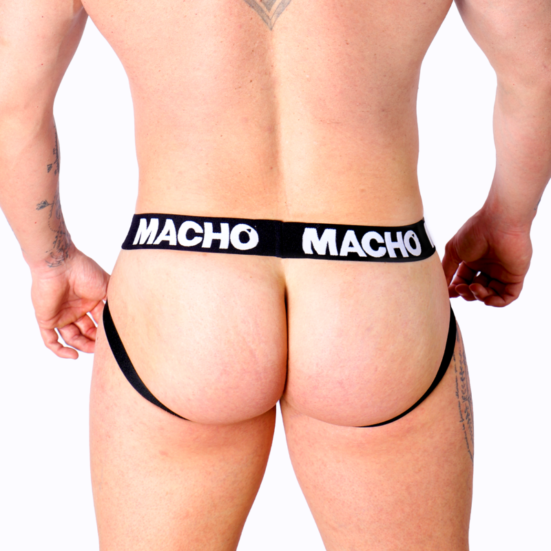 MACHO UNDERWEAR Mx25Nc Jock Cuir Noir Xl — vue arrière