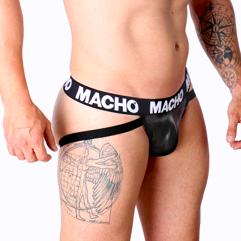 MACHO UNDERWEAR Mx25Nc Jock Cuir Noir M — vue détaillée