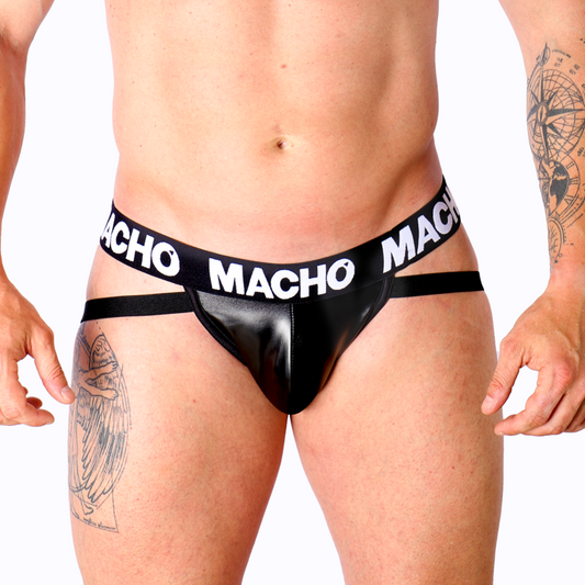 MACHO UNDERWEAR Mx25Nc Jock Cuir Noir M - Aura Intime
