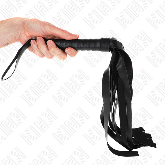 KINK IMPACT & TOUCH Fouet À Queue Large Noir 48,5 Cm - Aura Intime