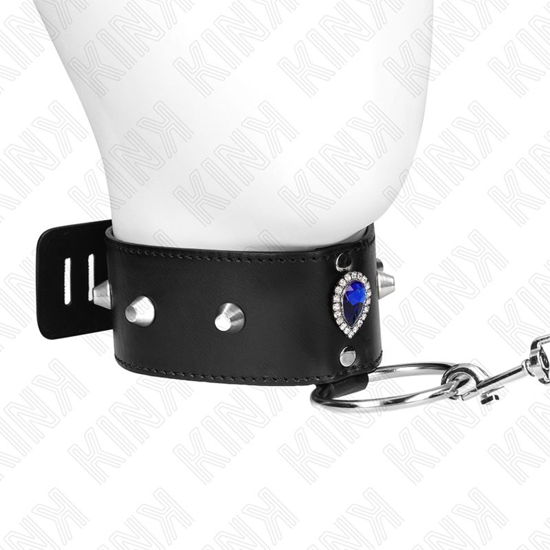 KINK COLLAR & GAG Collier 65 Cm Bracelet Diamants Bleu Ajustable 36-43 Cm X... — vue alternative