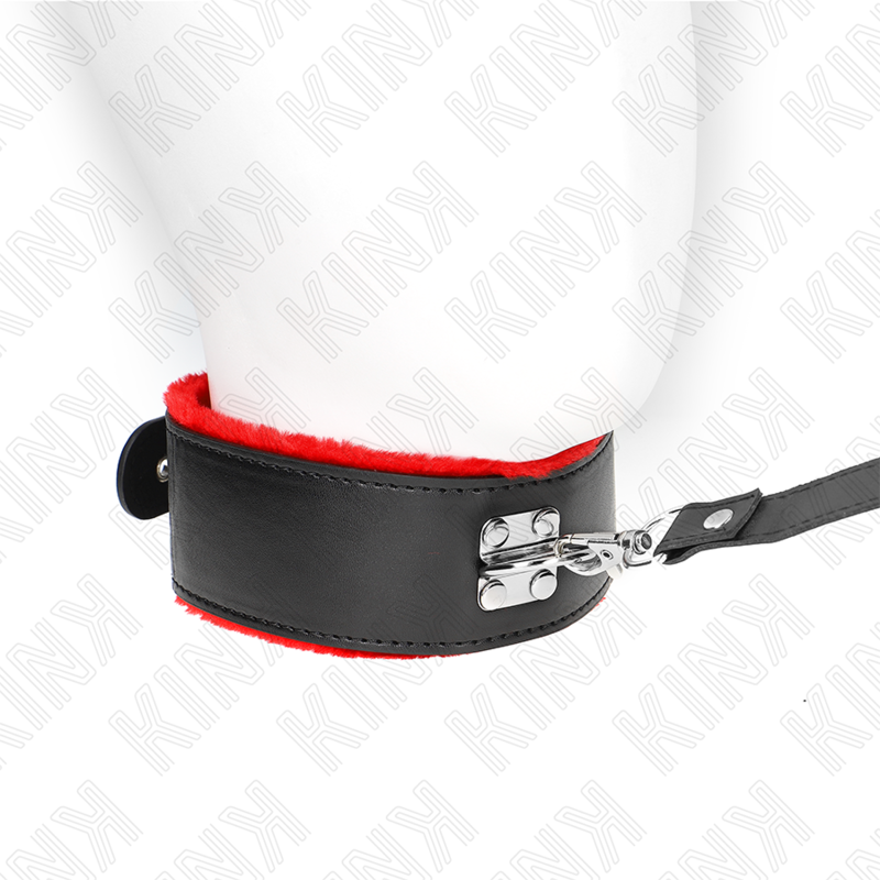 KINK COLLAR & GAG Collier Ceinture 116 Cm Bracelet Cuir Rouge Ajustable 40-... — vue alternative