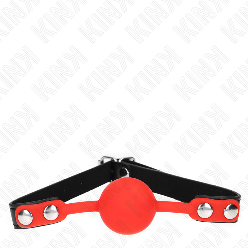 KINK COLLAR & GAG Boule Silicone Rouge 4 Cm Bag 60 X 2 Cm - Aura Intime