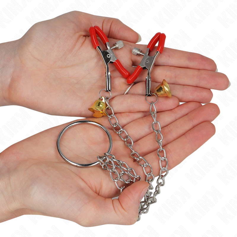 KINK NIPPLE GRIP Pinces À Tamelon Clito Bell Triple Rouge Chaine 30 Cm — vue détaillée