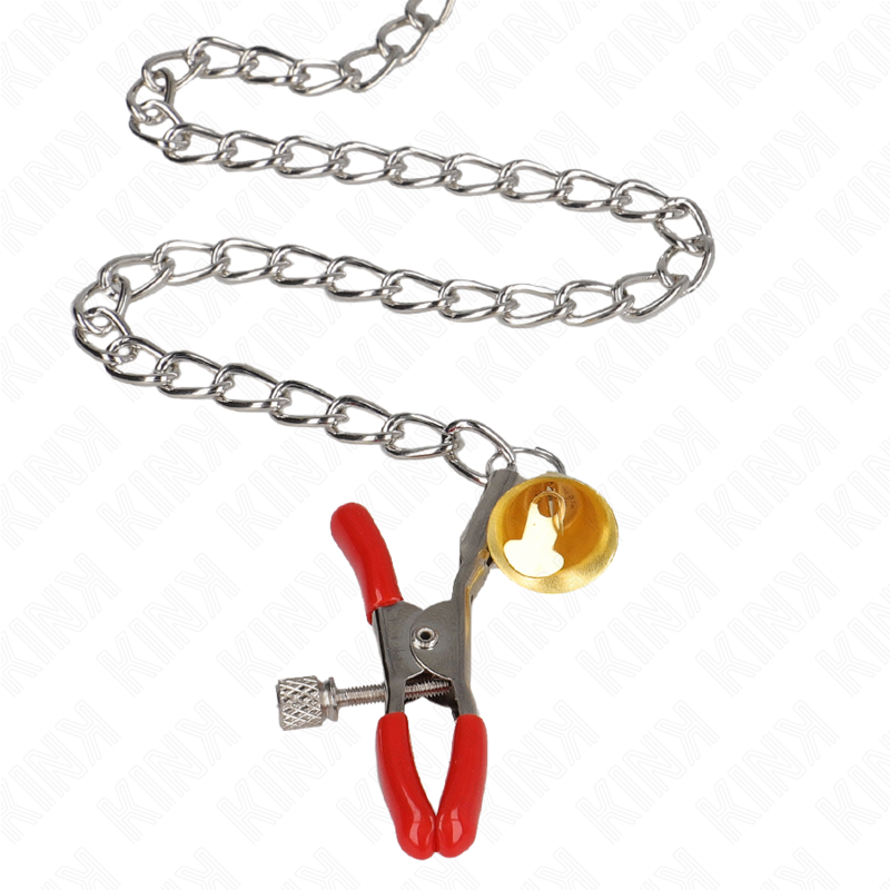 KINK NIPPLE GRIP Pinces À Tamelon Clito Bell Triple Rouge Chaine 30 Cm — vue arrière