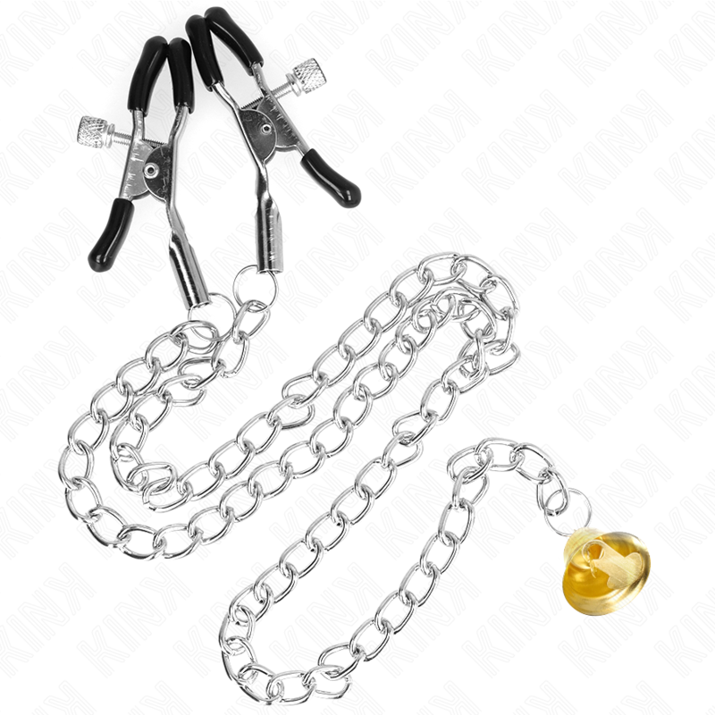 KINK NIPPLE GRIP Pinces À Téléton Chaîne Pendentif Corne 30 Cm - Aura Intime