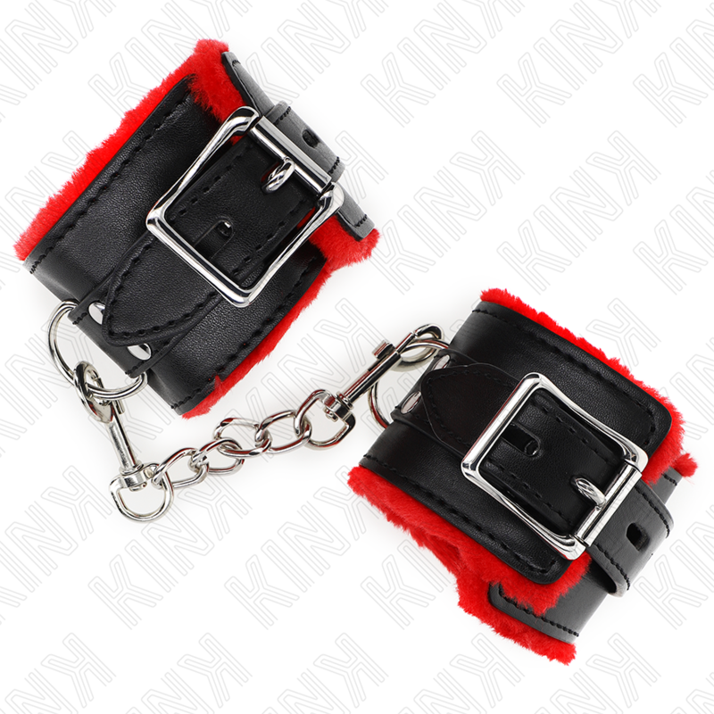 KINK WRIST RESTRAINT Appui-Poignets Doublés Fourrure Trous Carrés Ceinture Rou... — vue arrière