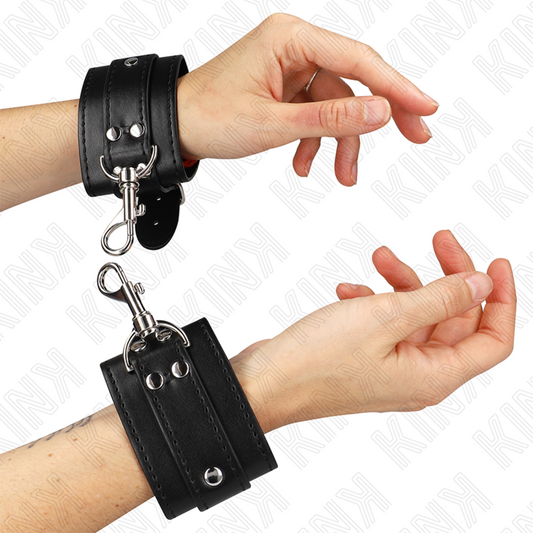 KINK WRIST RESTRAINT Appareils-Poignets Verrouillables Dungeon Noir Ajustables... - Aura Intime