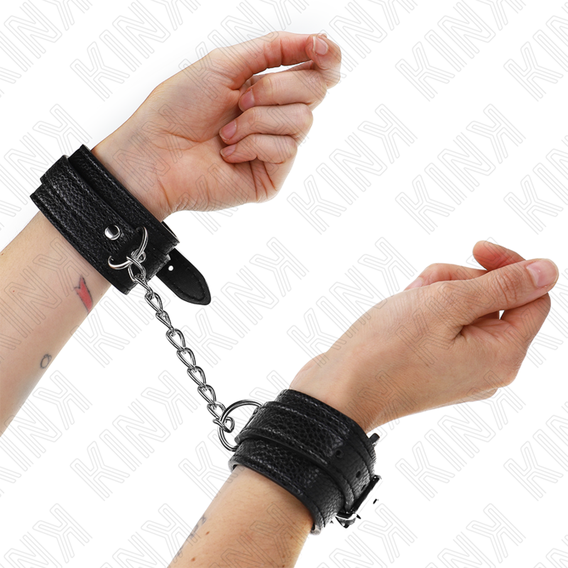 KINK WRIST RESTRAINT Appui-Poignets Motif Serpent Noir Ajustable 20-28 Cm X 5,... - Aura Intime