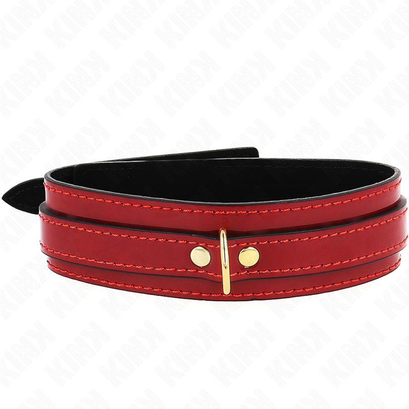 KINK COLLAR & GAG Collier Ajustable Rouge Vin Détails Dorés 29-42,5 Cm X 4 Cm — vue arrière