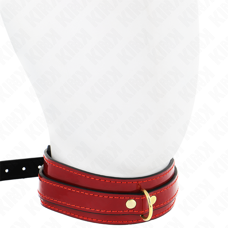 KINK COLLAR & GAG Collier Ajustable Rouge Vin Détails Dorés 29-42,5 Cm X 4 Cm — vue alternative