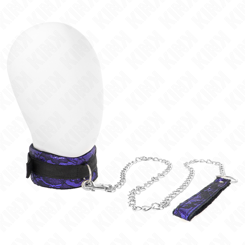 KINK COLLAR & GAG Collier Court Dentelle Velours Ceinture 105 Cm Garniture ... - Aura Intime