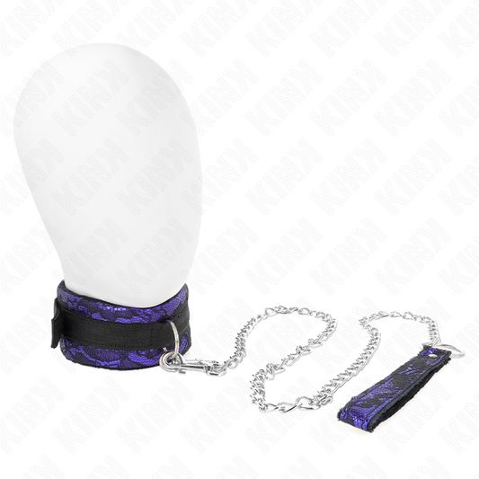 KINK COLLAR & GAG Collier Court Dentelle Velours Ceinture 105 Cm Garniture ... - Aura Intime
