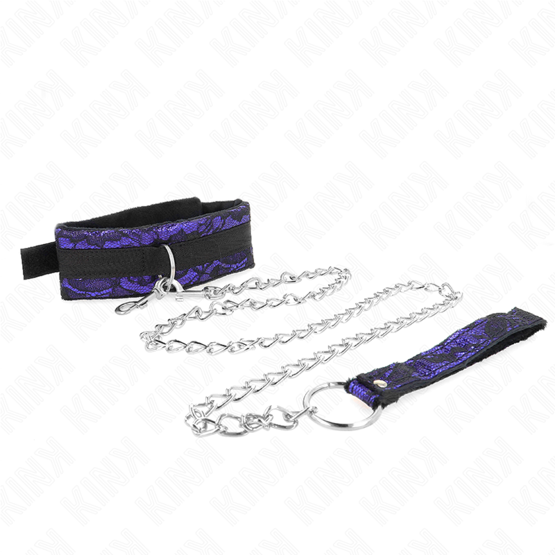 KINK COLLAR & GAG Collier Court Dentelle Velours Ceinture 105 Cm Garniture ... — vue alternative